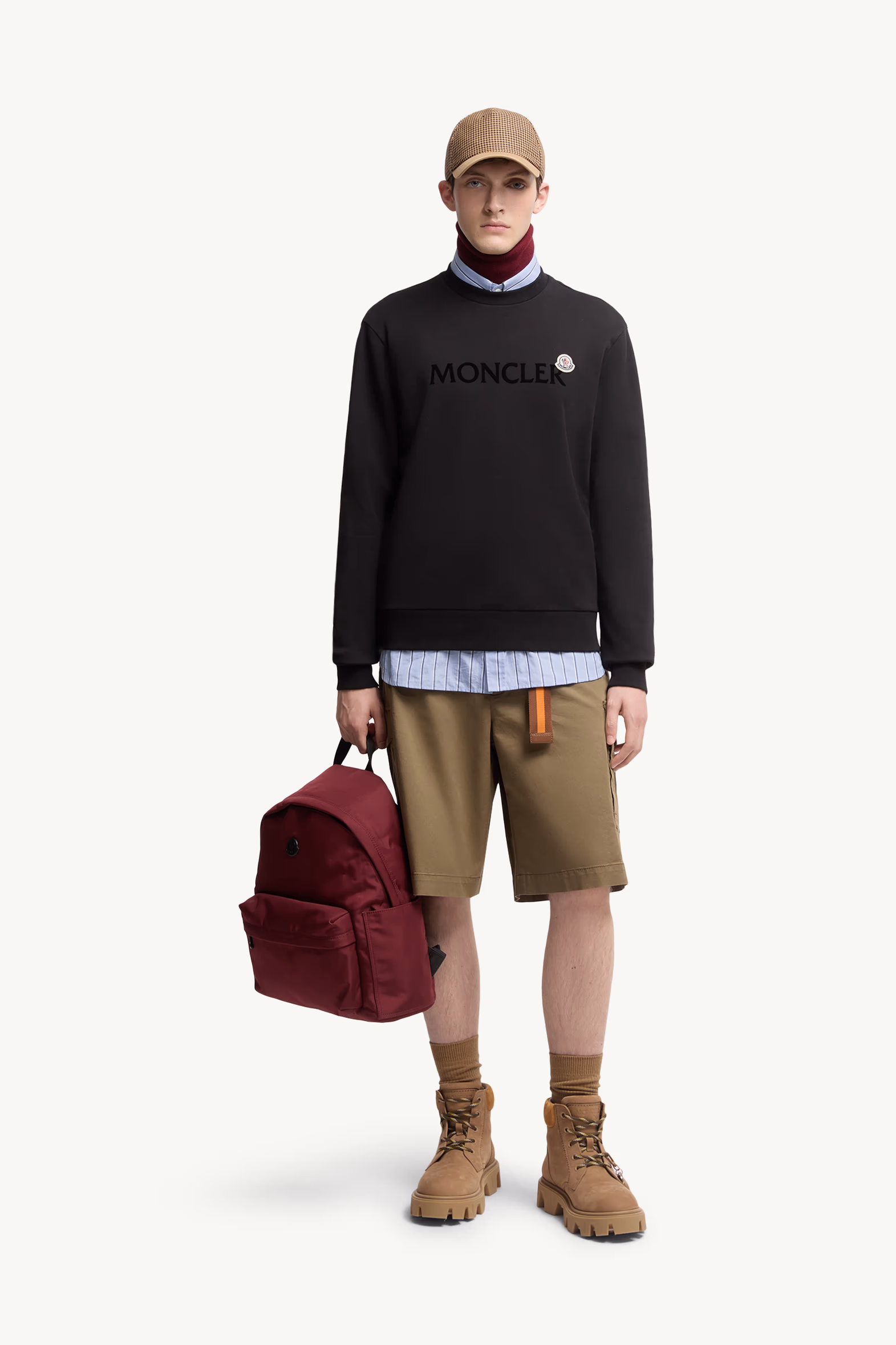 Sweat en coton avec logo Hommes Noir Moncler 0